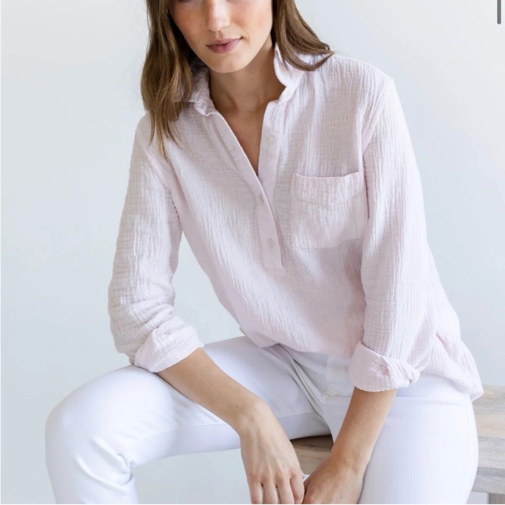 Alice Walk Light Pink Women’s Gauze Shirt Size Large